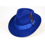 Bruno Capelo Hat Australian Wool Fedora Teardrop Crown Fabio FB235 Royal - J.Valintin Men's Wear Legend - FB235 - Royal - S