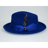 Bruno Capelo Hat Australian Wool Fedora Teardrop Crown Fabio FB235 Royal - J.Valintin Men's Wear Legend - FB235 - Royal - S