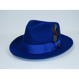 Bruno Capelo Hat Australian Wool Fedora Teardrop Crown Fabio FB235 Royal - J.Valintin Men's Wear Legend - FB235 - Royal - S