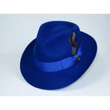 Bruno Capelo Hat Australian Wool Fedora Teardrop Crown Fabio FB235 Royal - J.Valintin Men's Wear Legend - FB235 - Royal - S