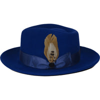 Bruno Capelo Hat Australian Wool Fedora Teardrop Crushable Bel Air BL593 Royal - J.Valintin Men's Wear Legend - BL593 - Royal - S