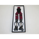 ELEGANT Suspenders Clip on and Button Option for Slacks or Suit Pants Burgundy - J.Valintin Men's Wear Legend - 80108