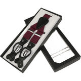 ELEGANT Suspenders Clip on and Button Option for Slacks or Suit Pants Burgundy - J.Valintin Men's Wear Legend - 80108