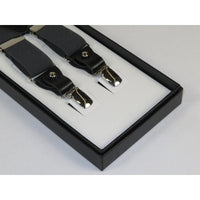 ELEGANT Suspenders Clip on and Button Option for Slacks or Suit Pants Charcoal - J.Valintin Men's Wear Legend - 80110