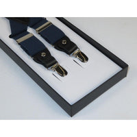 ELEGANT Suspenders Clip on and Button Option for Slacks or Suit Pants Navy Blue - J.Valintin Men's Wear Legend - 80112