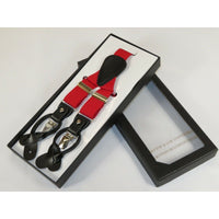 ELEGANT Suspenders Clip on and Button Option for Slacks or Suit Pants Red - J.Valintin Men's Wear Legend - 80113