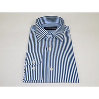 Men's Shirt ENZO PARK Turkey Soft Cotton Wrinkle Resistant Enzo8 Navy Stripe