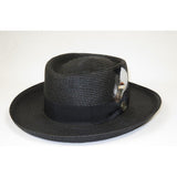 Men Bruno Capelo Braid Straw Style Spring Hat Wide Brim GAMBLER GAMS200 Black