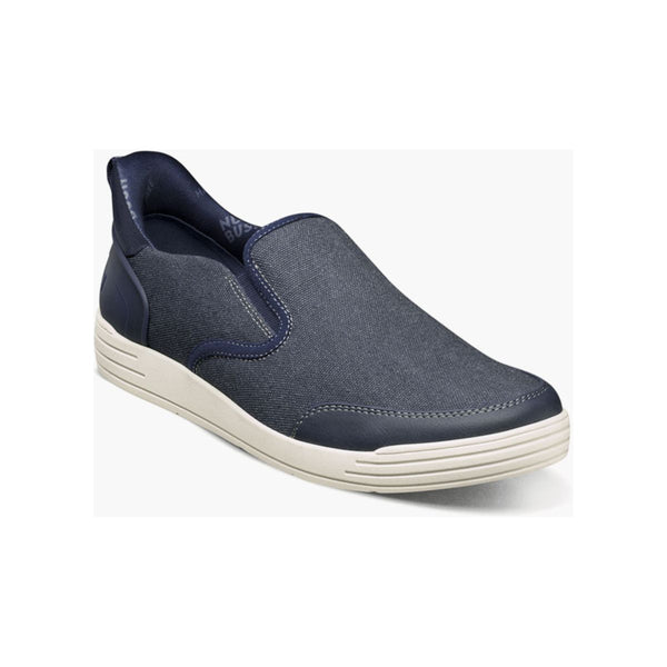 Nunn Bush KORE City Walk EZ Canvas Moc Toe Slip On Shoes Blue Denim 85119-462