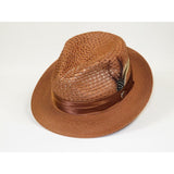 Men's Summer Spring Braid Straw Hat BRUNO CAPELO JULIAN JU924 Brandy/Rust