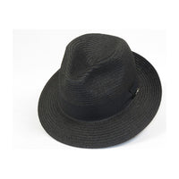 Men's Bently Semi Crushable Fedora Pinch Front Briad Hat Leonardo LE231 Black