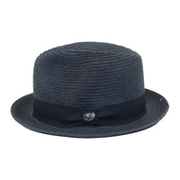 Men's Bently Semi Crushable Fedora Pinch Front Briad Hat Leonardo LE232 Navy