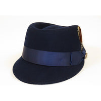 Men's LEGIONNAIRE Codet Cap Wool Felt Hat Telescope Crown LG102 Navy Blue