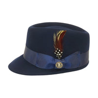 Men's LEGIONNAIRE Codet Cap Wool Felt Hat Telescope Crown LG102 Navy Blue