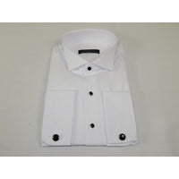 Men's Tuxedo Shirt MARCUZZI Turkey 100% Soft Cotton French Cuffs Marc1 White