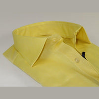 Men 100% Cotton Oxford Shirt Manschett by Quesste Turkey Slim Fit 4029 - 11 Yellow - J.Valintin Men's Wear Legend - 96859