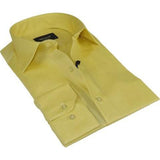 Men 100% Cotton Oxford Shirt Manschett by Quesste Turkey Slim Fit 4029 - 11 Yellow - J.Valintin Men's Wear Legend - 96859