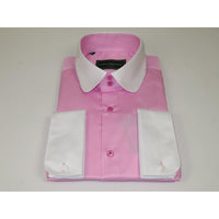 Men 100% Cotton Shirt CIERO MONTERO Turkey #STN 05 Pink/White Collar Slim Fit - J.Valintin Men's Wear Legend - 101051