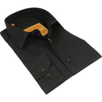 Men 100% Cotton Sport Shirt CIERO MONTERO Turkey Dress/Casual #18047 - 015 Black - J.Valintin Men's Wear Legend - 101091