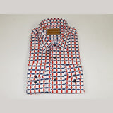 Men 100% Cotton Sports Shirt CIERO MONTERO Turkey Dress/Casual #5072 - 01 Red Blue - J.Valintin Men's Wear Legend - 101115