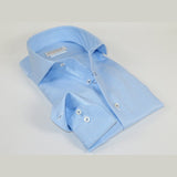 Men 100% Italian Cotton Shirt Non Iron SORRENTO Turkey Spread Collar 2745 Blue - J.Valintin Men's Wear Legend - 98718