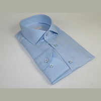 Men 100% Italian Cotton Shirt Non Iron SORRENTO Turkey Spread Collar 4883 Blue - J.Valintin Men's Wear Legend - 98714