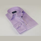 Men 100% Sateen Cotton Shirt Manschett Quesste Turkey Slim Fit 4010 - 06 Lilac - J.Valintin Men's Wear Legend - 96844