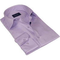 Men 100% Sateen Cotton Shirt Manschett Quesste Turkey Slim Fit 4010 - 06 Lilac - J.Valintin Men's Wear Legend - 96844