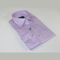 Men 100% Sateen Cotton Shirt Manschett Quesste Turkey Slim Fit 4010 - 06 Lilac - J.Valintin Men's Wear Legend - 96844