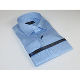 Men 100% Sateen Cotton Shirt Manschett Quesste Turkey Slim Fit 4010 - 11 SKy Blue - J.Valintin Men's Wear Legend - 96834