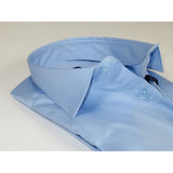 Men 100% Sateen Cotton Shirt Manschett Quesste Turkey Slim Fit 4010 - 11 SKy Blue - J.Valintin Men's Wear Legend - 96834