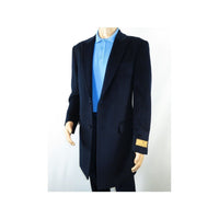 Men 100% Soft Wool 3/4 Length Winter Top Coat Cashmere Feel #Til - 71 Navy Blue - J.Valintin Men's Wear Legend - 98009