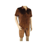 Men 2pc Stacy Adams leisure jogging suit Shorts Set Summer 3820 Brown Velvet - J.Valintin Men's Wear Legend - 95330