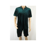 Men 2pc Stacy Adams leisure jogging suit Shorts Set Summer 3820 Green Velvet - J.Valintin Men's Wear Legend - 95335