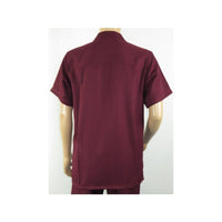 Men 2pc Walking Leisure Suit Short Sleeves By DREAMS 255 - 06 Solid Burgundy - J.Valintin Men's Wear Legend - 95872