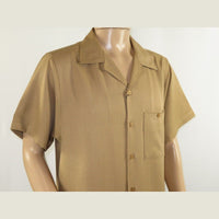 Men 2pc Walking Leisure Suit Short Sleeves By DREAMS 255 - 23 Solid Safari Tan - J.Valintin Men's Wear Legend - 95908