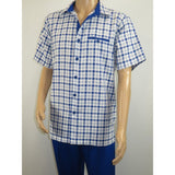 Men 2pc Walking Leisure Suit Short Sleeves By DREAMS Fancy 283 - 11 Royal Blue - J.Valintin Men's Wear Legend - 283 - 11 Royal - M