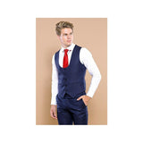 Men 3pc European Vested Suit WESSI by J.VALINTIN Extra Slim Fit JV12 Navy blue - J.Valintin Men's Wear Legend - 16611