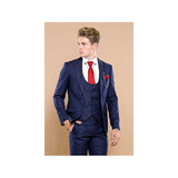 Men 3pc European Vested Suit WESSI by J.VALINTIN Extra Slim Fit JV12 Navy blue - J.Valintin Men's Wear Legend - 16611