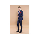 Men 3pc European Vested Suit WESSI by J.VALINTIN Extra Slim Fit JV12 Navy blue - J.Valintin Men's Wear Legend - 16611