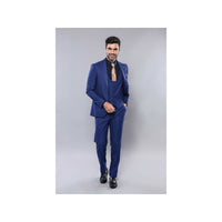 Men 3pc European Vested Suit WESSI by J.VALINTIN Extra Slim Fit JV13 Royal blue - J.Valintin Men's Wear Legend - 16619