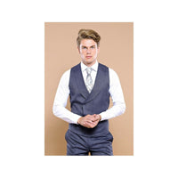 Men 3pc European Vested Suit WESSI by J.VALINTIN Extra Slim Fit JV17 Navy Blue - J.Valintin Men's Wear Legend - 16707