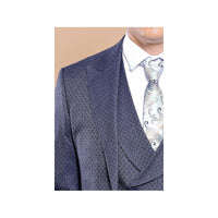 Men 3pc European Vested Suit WESSI by J.VALINTIN Extra Slim Fit JV17 Navy Blue - J.Valintin Men's Wear Legend - 16707