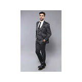 Men 3pc European Vested Suit WESSI by J.VALINTIN Extra Slim Fit JV26 Dark gray - J.Valintin Men's Wear Legend - 16839