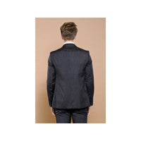 Men 3pc European Vested Suit WESSI by J.VALINTIN Extra Slim Fit JV28 black gray - J.Valintin Men's Wear Legend - 16849