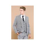 Men 3pc European Vested Suit WESSI by J.VALINTIN Extra Slim Fit JV44 Houndstooth - J.Valintin Men's Wear Legend - 16971