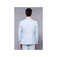 Men 3pc European Vested Suit WESSI J.VALINTIN Extra Slim Fit JV14 Sky Blue new - J.Valintin Men's Wear Legend - 16628