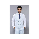 Men 3pc European Vested Suit WESSI J.VALINTIN Extra Slim Fit JV14 Sky Blue new - J.Valintin Men's Wear Legend - 16628