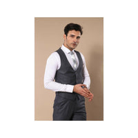 Men 3pc European Vested Suit WESSI J.VALINTIN Extra Slim Fit JV2 Charcoal Gray - J.Valintin Men's Wear Legend - 16521