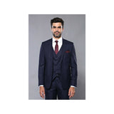 Men 3pc European Vested Suit WESSI J.VALINTIN Extra Slim Fit JV23 Navy Striped - J.Valintin Men's Wear Legend - 16817